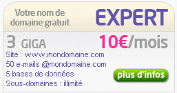 Pour les sites de grande taille, 3 GIGA seront suffisants pour héberger un millier de pages html, ainsi qu'un demi millier de photos numériques haute résolution.